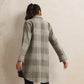 trueBrowns Green Check Pleated Winter Top | Swadesiicart