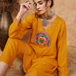 InWeave Women's Mustard Trangle Yellow Patch Work Assymentrical Kurta Set - Swadesiicart