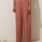 trueBrowns Peach Cotton Linen Kurta Pant Set | Swadesiicart