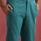 trueBrowns Men's Teal Cotton Shirt Collar Stylized Kurta Co-ord set - Swadesiicart