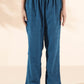 trueBrowns Blue Cotton Dobby Flared Co-ord Set - Swadesiicart
