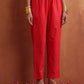 trueBrowns Red Print A-line Kurta Set | Swadesiicart