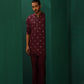 trueBrowns Men's Wine Diamond Viscose Silk Co-ord Set - Swadesiicart