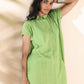 trueBrowns Green Cotton Dobby Shirt Co-ord Set - Swadesiicart