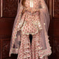 Pomcha Jaipur Peach Hand Block Cotton Sharara Set | Swadesiicart