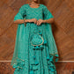 Pomcha Jaipur Bandhej Tiffany Blue Cotton Anarkali Set | Swadesiicart