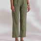 trueBrowns Olive Green Cotton Floral Embroidered Co-ord Set - Swadesiicart