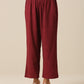trueBrowns Ruby Wine Slub Texture Back Pleat Kurta Pant Set | Swadesiicart