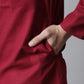 Even Apparels Maroon Pure Cotton Kurta With Band Collar | Swadesiicart