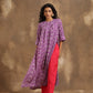 trueBrowns Purple Zig-Zag Printed Silk Kurta Pant Set | Swadesiicart
