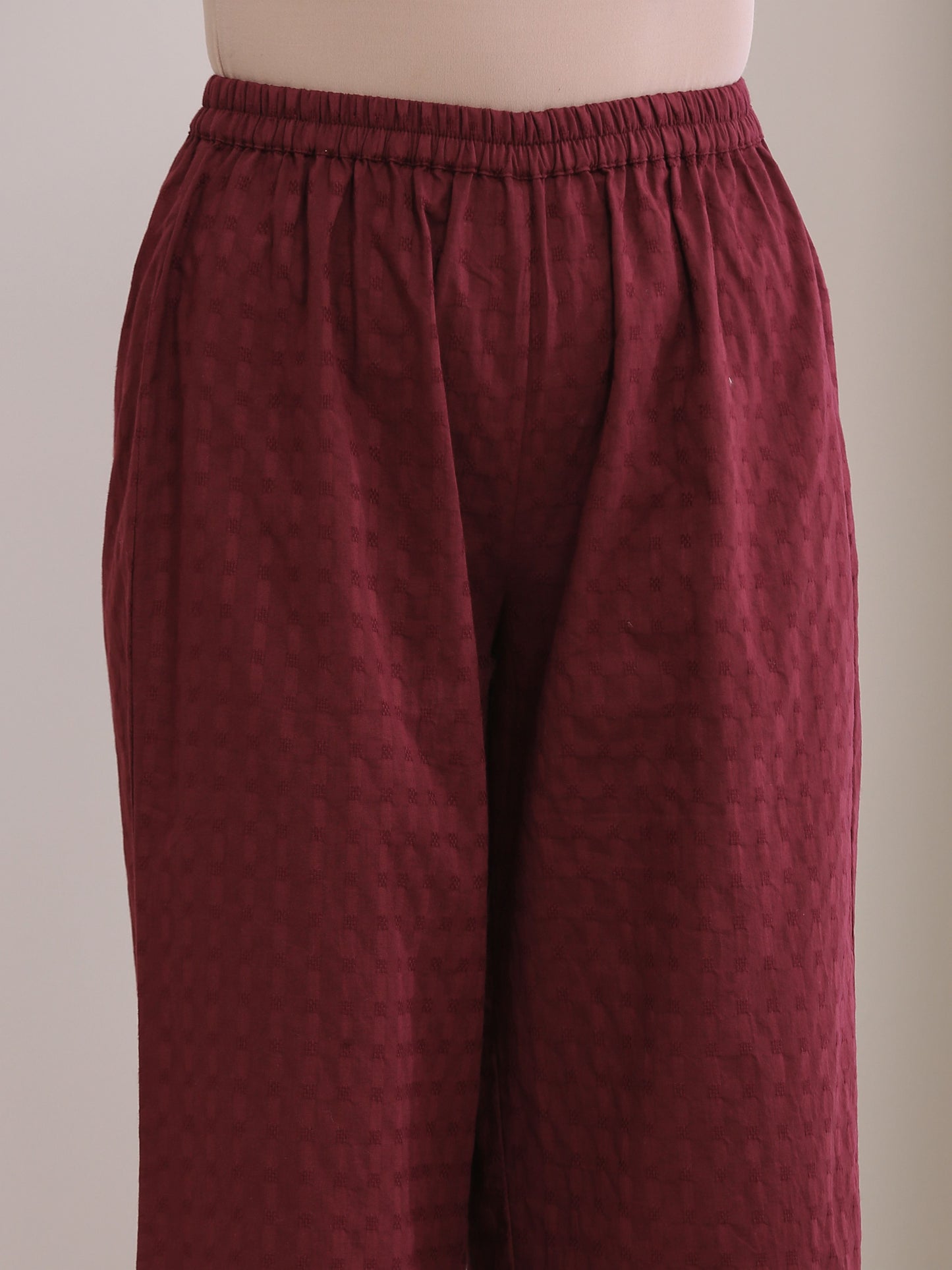 trueBrowns Ruby Wine Dobby Angrakha Pant Set | Swadesiicart