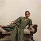 trueBrowns Green Tissue Kurta Set | Swadesiicart
