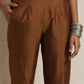 trueBrowns Brown Silk Angrakha Co-ord Set - Swadesiicart