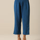 trueBrowns Classic Blue Slub Texture Sleeveless Flared Kurta Pant Set | Swadesiicart
