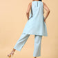 trueBrowns Cotton Linen Light Blue Sleeveless Co-Ord Set | Relove - Swadesiicart