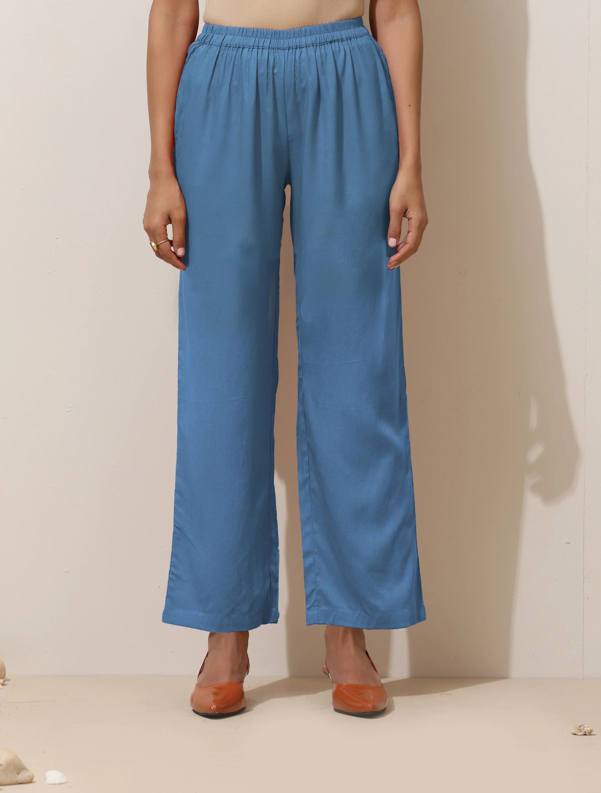 trueBrowns Blue Viscose Co-ord Set - Swadesiicart