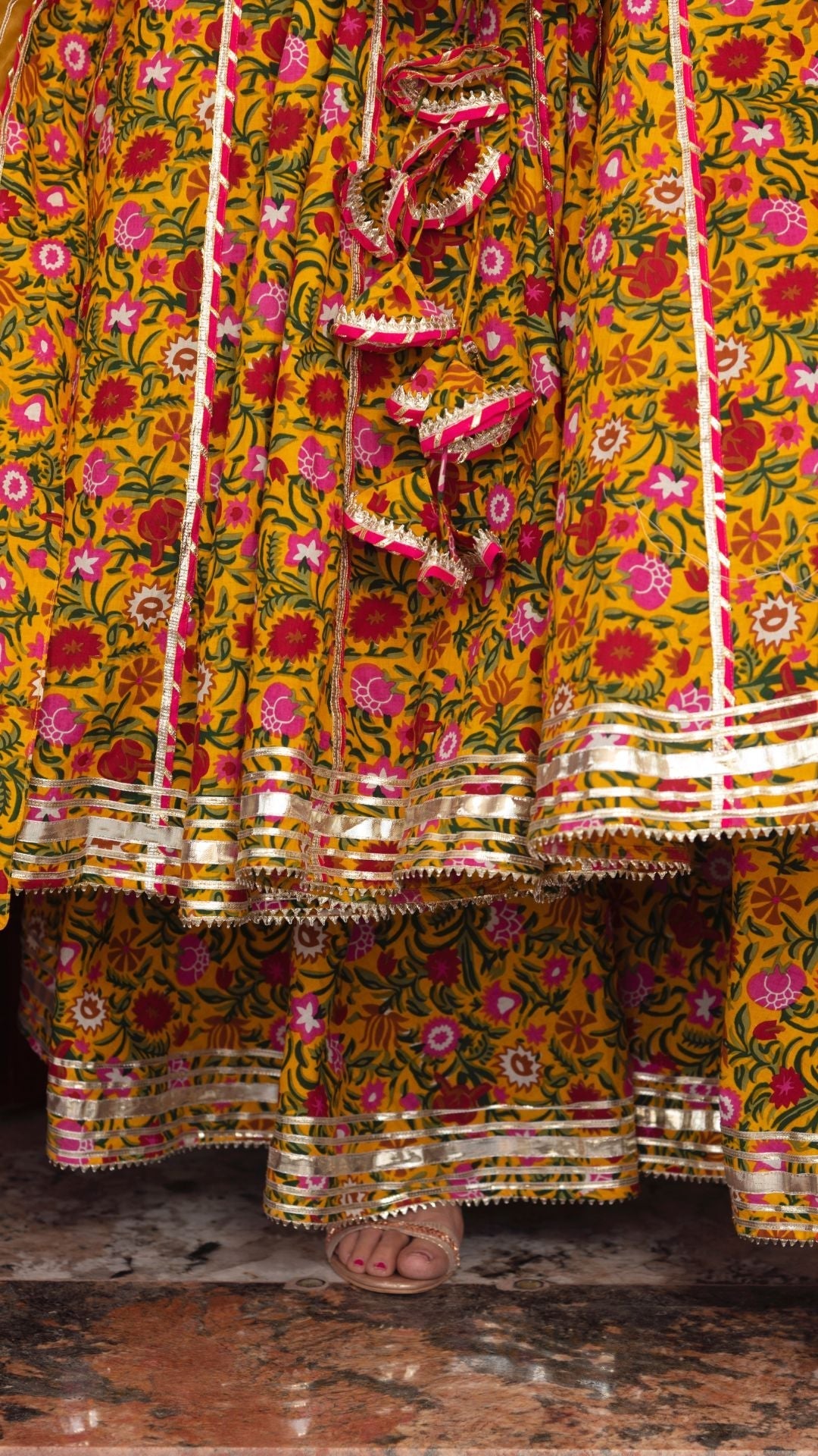 Pomcha Jaipur Mastani Cotton Anarkali Plazo Set | Swadesiicart