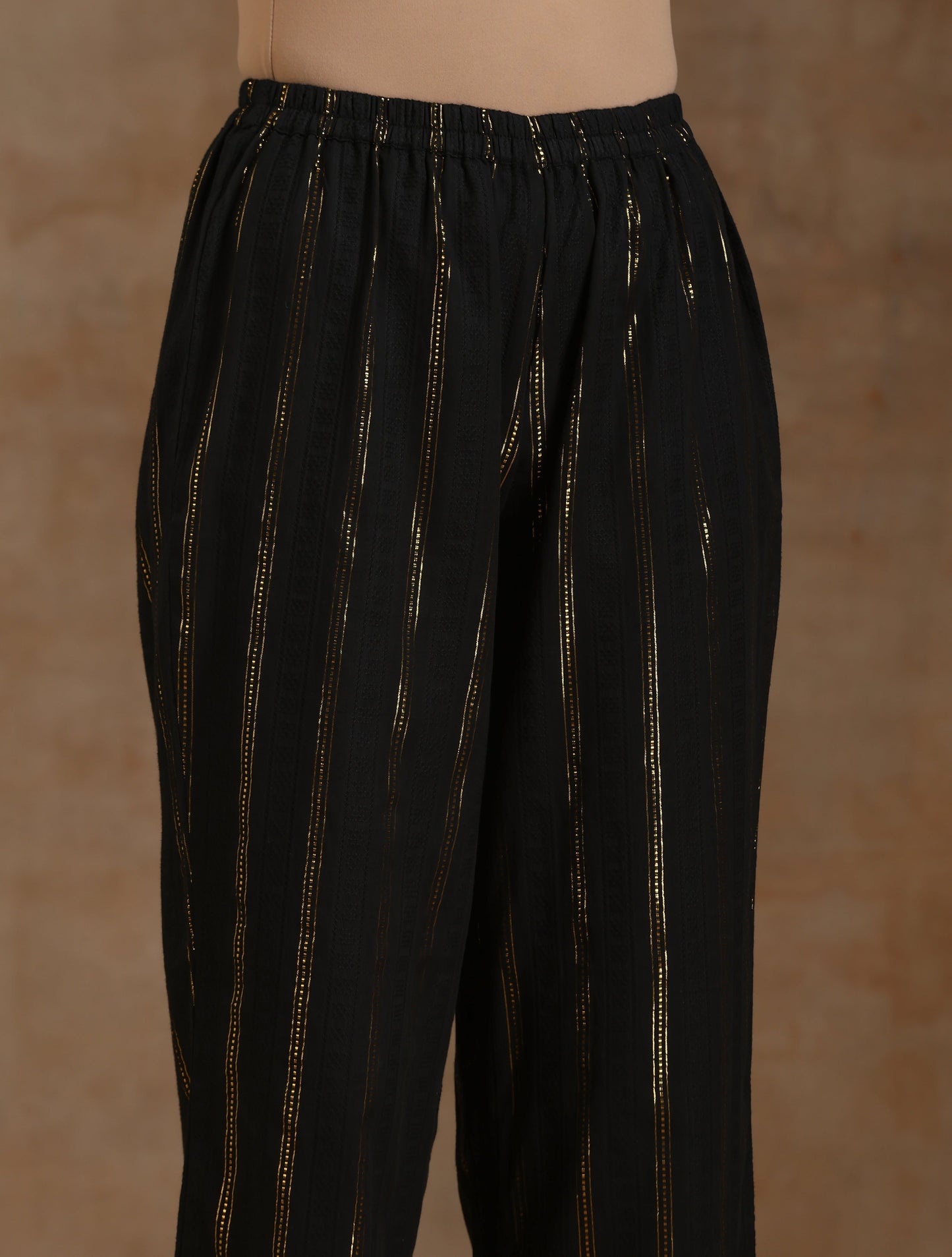trueBrowns Black Gold Cotton Relaxed Co-Ord Set - Swadesiicart