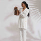 trueBrowns Off-White Cotton Embroidered A-line Co-ord Set - Swadesiicart