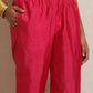 trueBrowns Hot Pink Tissue Straight Kurta Set | Swadesiicart