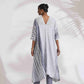 trueBrowns Off-White Cotton Multi Stripe Flared Kurta Set | Swadesiicart