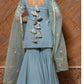 Pomcha Jaipur Powder Blue Pure Cotton Sharara Set | Swadesiicart