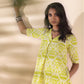 trueBrowns Lime Cotton Ikat Kurta Pant Set | Swadesiicart