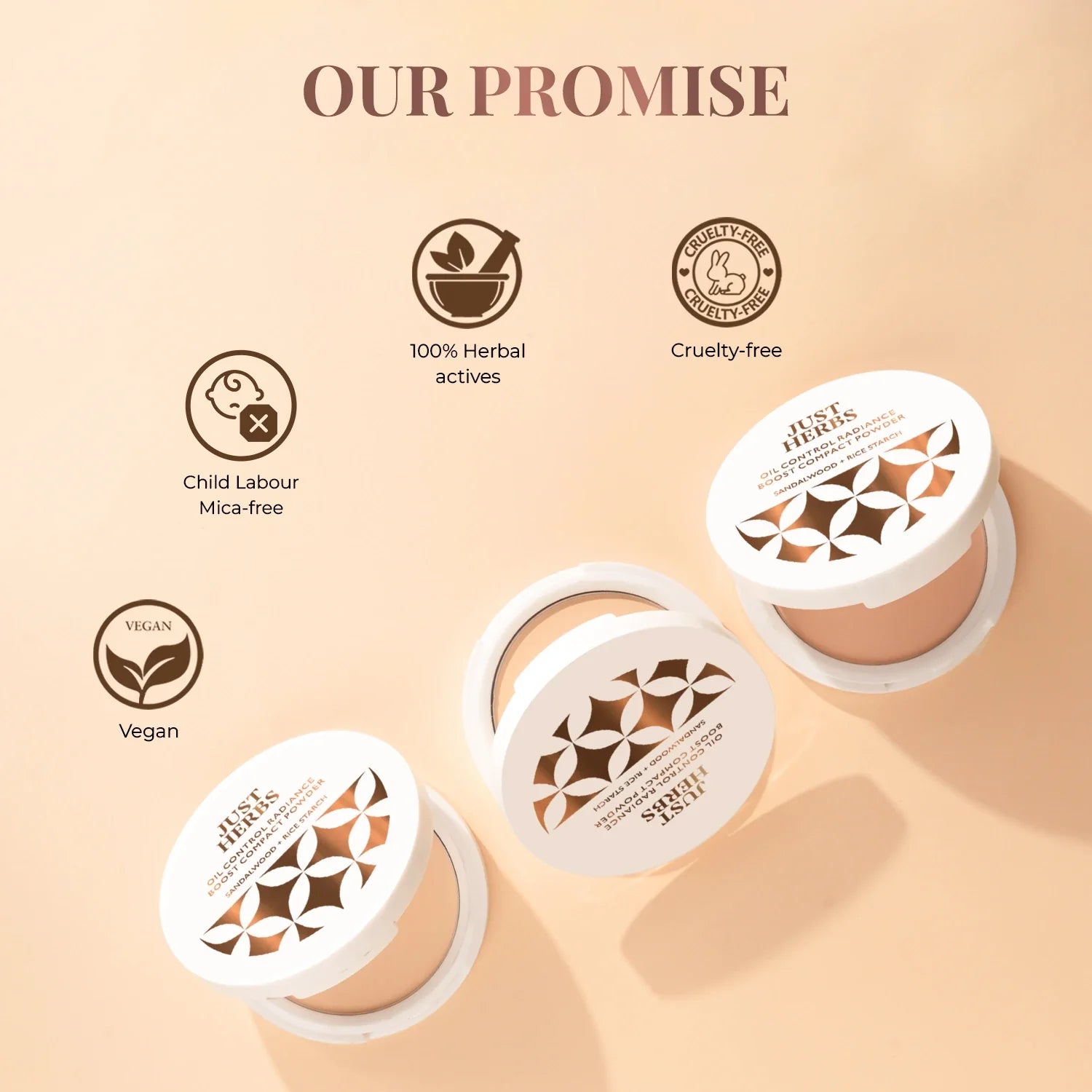 Just Herbs Oil Control Radiance Boost Compact Powder 04 Beige
