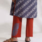 trueBrowns Grey Cotton Print Highslit Kurta Set | Swadesiicart