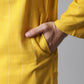 Even Apparels Yellow Pure Cotton Kurta With Band Collar | Swadesiicart