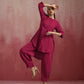 trueBrowns Magenta Cotton Kurta Co-ord set - Swadesiicart