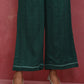 trueBrowns Dark Green Cotton Dobby Kurta Co-ord set - Swadesiicart