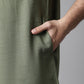 Even Apparels Green Pure Cotton Kurta With Band Collar | Swadesiicart