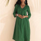 trueBrowns Green Cotton Dobby Kurta Pant Set | Swadesiicart