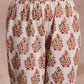 trueBrowns White With Red Yellow Buta Block Print Cotton Kurta Pant Dupatta Set | Swadesiicart