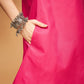 InWeave Women's Fuchsia Short Kurta Palazzo Set - Swadesiicart