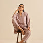 trueBrowns Grey Silk Texture Relaxed Co-Ord Set - Swadesiicart