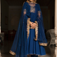Pomcha Jaipur Minakari Blue Anarkali Set | Swadesiicart