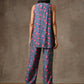 trueBrowns Blue Pink Printed Silk Co-Ord Set - Swadesiicart
