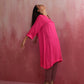 trueBrowns Pink Modal Kimono Kurta Set - Swadesiicart