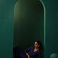 trueBrowns Blue Silk Angrakha Kurta Pant Set | Swadesiicart