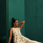 trueBrowns Ivory Rhombus Cotton Sleeveless Co-Ord Set - Swadesiicart