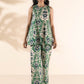 trueBrowns Green Cotton Ikat Sleeveless Co-ord Set - Swadesiicart