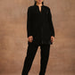 trueBrowns Black Velvet Solid Co-ord Set - Swadesiicart