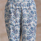 trueBrowns White With Overall Blue Print Cotton Slit Gathered Kurta Set | Swadesiicart