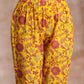 trueBrowns Sunshine Yellow Overall Floral Block Print Cotton Kurta Pant Dupatta Set | Swadesiicart