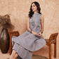 InWeave Light Grey Lurex Halter Neck W/S Kurta Palazzo Set - Swadesiicart