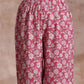 trueBrowns Pink Green Floral On White Block Print Cotton Slit Kurta Pant Set | Swadesiicart