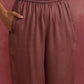trueBrowns Red Modal Straight Fit Kurta Set | Swadesiicart