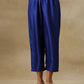 trueBrowns Blue Textured Silk Puff Sleeve Kurta Pant Set | Swadesiicart